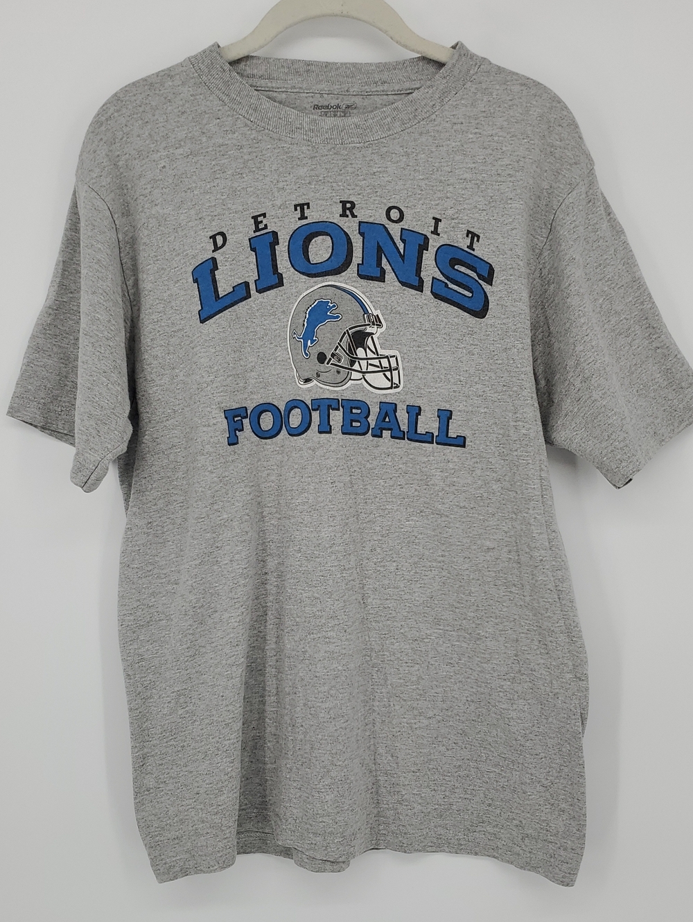 Reebok Gray Detroit Lions Football Tee Mens Size Small